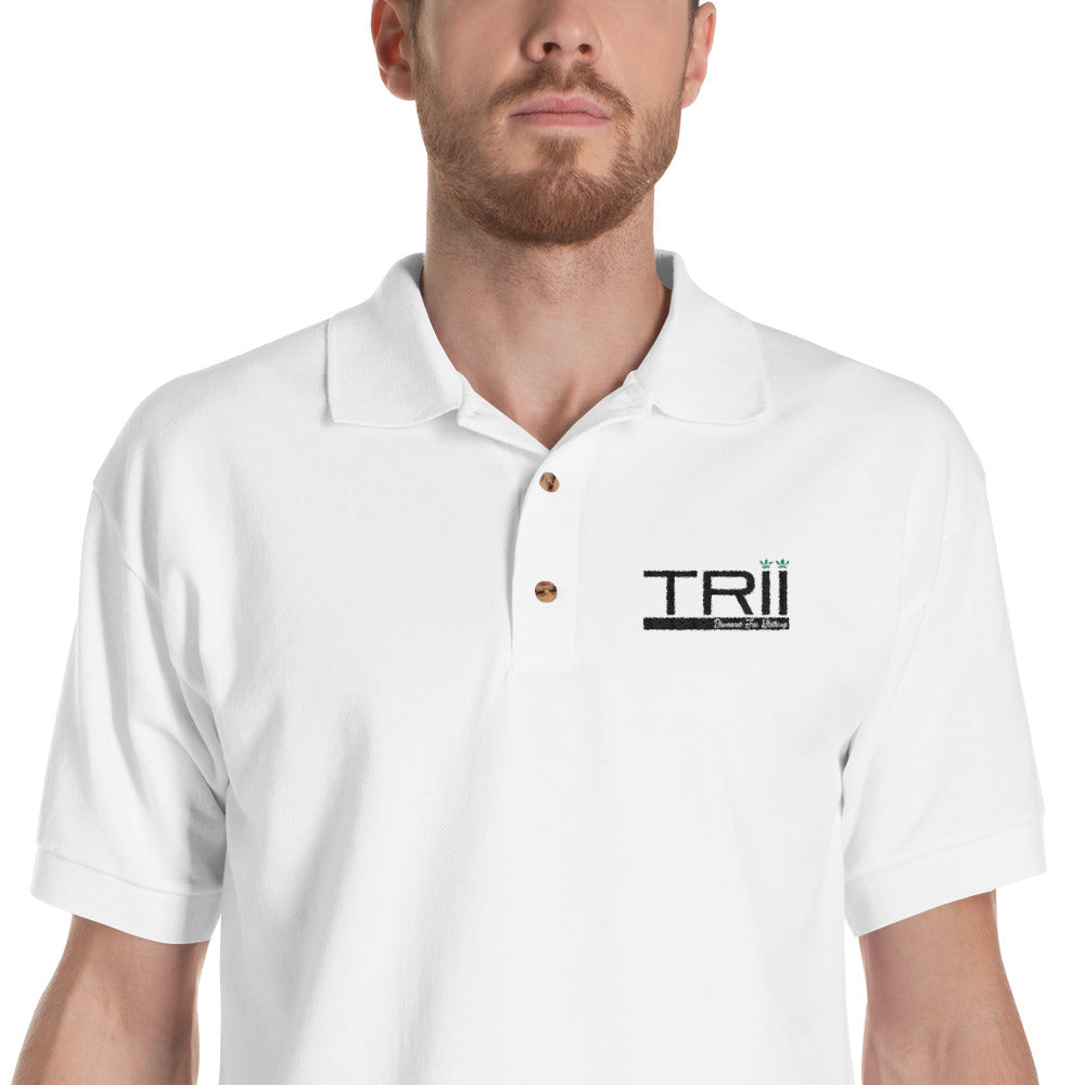 Trii Logo (Blk) - Embroidered Polo Shirt